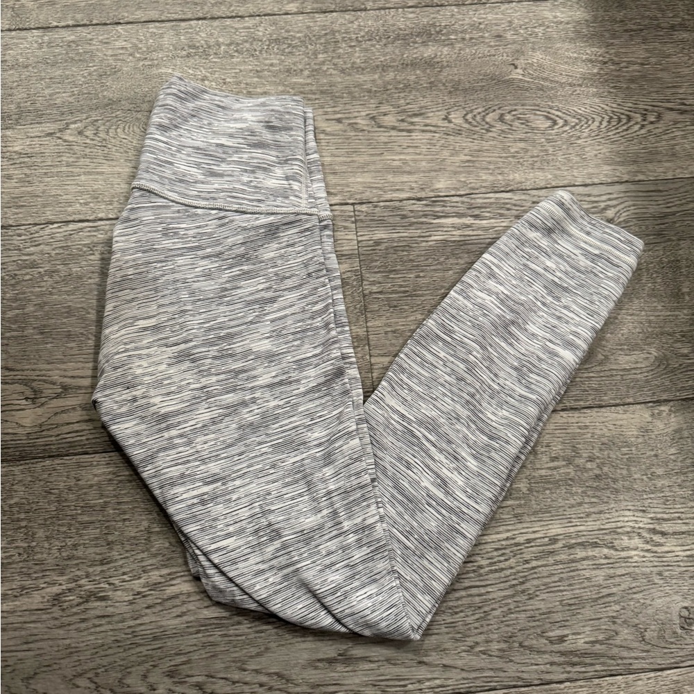 Lululemon Athletica Striped Gray Leggings